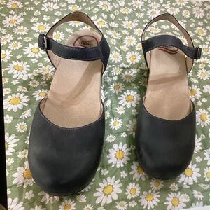 Dansko Black Women's Flats with Strap
